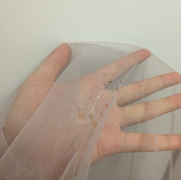 Blush Pink Tulle Overlay Knee-Length Dress - Picture 6 of 6